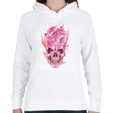 PRINTFASHION Tavaszi koponya - Női kapucnis pulóver - Fehér női pulóver, kardigán