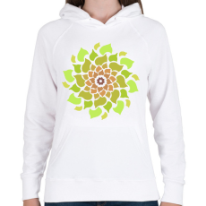 PRINTFASHION Tavaszi mandala - Női kapucnis pulóver - Fehér