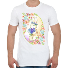 PRINTFASHION Tavaszi nyuszi - Férfi póló - Fehér férfi póló