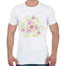 PRINTFASHION Tavaszi virágmandala - Férfi póló - Fehér férfi póló