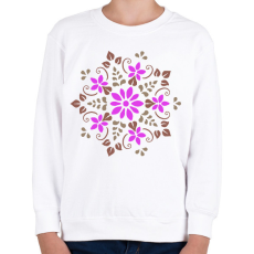PRINTFASHION Tavaszi virágmandala - Gyerek pulóver - Fehér