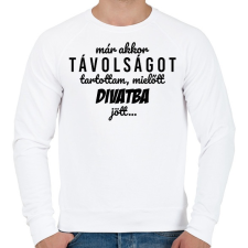 PRINTFASHION Távolságtartás - Férfi pulóver - Fehér férfi pulóver, kardigán