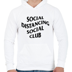 PRINTFASHION Távolságtartó klub... - Férfi kapucnis pulóver - Fehér
