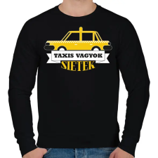 PRINTFASHION Taxis vagyok, sietek - Férfi pulóver - Fekete férfi pulóver, kardigán