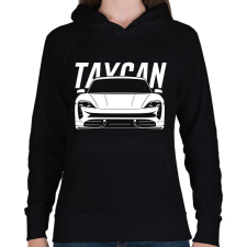 PRINTFASHION Taycan - Női kapucnis pulóver - Fekete női pulóver, kardigán