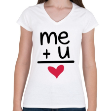 PRINTFASHION TE + ÉN - Női V-nyakú póló - Fehér női póló