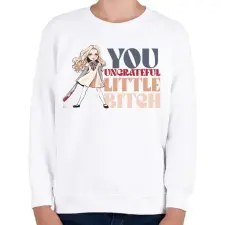 PRINTFASHION Te hálátlan kis... - Gyerek pulóver - Fehér gyerek pulóver, kardigán