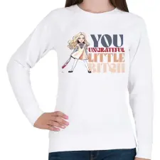 PRINTFASHION Te hálátlan kis... - Női pulóver - Fehér női pulóver, kardigán