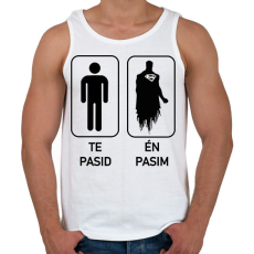 PRINTFASHION Te Pasid Én Pasim - Férfi atléta - Fehér