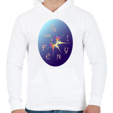 PRINTFASHION Te vagy a Fény! - Férfi kapucnis pulóver - Fehér férfi pulóver, kardigán