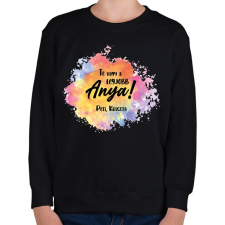 PRINTFASHION Te vagy a legjobb anya - Nevekkel - Gyerek pulóver - Fekete gyerek pulóver, kardigán