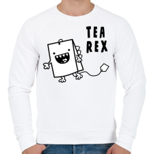 PRINTFASHION Tea Rex - Férfi pulóver - Fehér férfi pulóver, kardigán