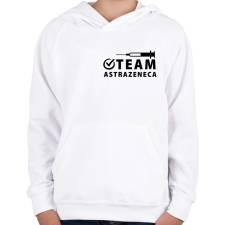 PRINTFASHION Team AstraZeneca - Gyerek kapucnis pulóver - Fehér gyerek pulóver, kardigán