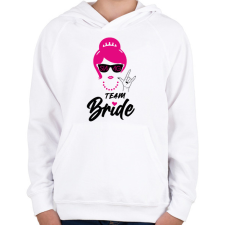 PRINTFASHION Team Bride 3 - Gyerek kapucnis pulóver - Fehér gyerek pulóver, kardigán