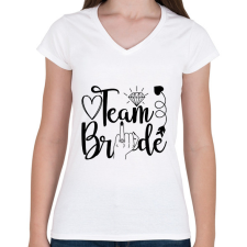 PRINTFASHION Team Bride gyűrűvel - Női V-nyakú póló - Fehér női póló
