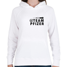 PRINTFASHION Team Pfizer - Női kapucnis pulóver - Fehér női pulóver, kardigán