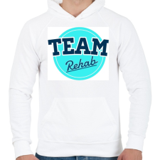 PRINTFASHION TEAM Rehab blue - Férfi kapucnis pulóver - Fehér férfi pulóver, kardigán