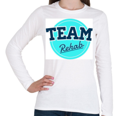 PRINTFASHION TEAM Rehab blue - Női hosszú ujjú póló - Fehér