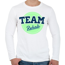 PRINTFASHION TEAM Rehab Green - Férfi hosszú ujjú póló - Fehér férfi póló