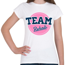 PRINTFASHION TEAM Rehab Pink - Női póló - Fehér