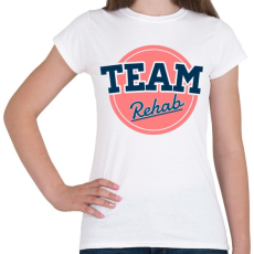 PRINTFASHION TEAM Rehab Red - Női póló - Fehér