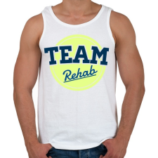 PRINTFASHION TEAM Rehab Yellow - Férfi atléta - Fehér atléta, trikó