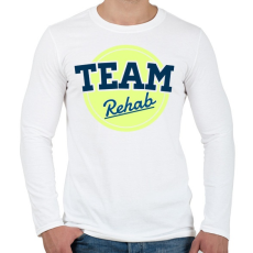 PRINTFASHION TEAM Rehab Yellow - Férfi hosszú ujjú póló - Fehér