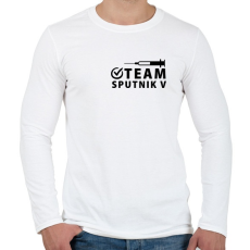 PRINTFASHION Team Sputnik V - Férfi hosszú ujjú póló - Fehér