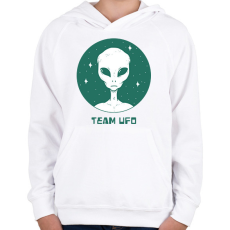 PRINTFASHION Team UFO - Gyerek kapucnis pulóver - Fehér