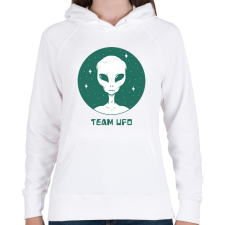 PRINTFASHION Team UFO - Női kapucnis pulóver - Fehér női pulóver, kardigán