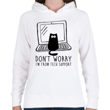 PRINTFASHION Tech support - Női kapucnis pulóver - Fehér női pulóver, kardigán