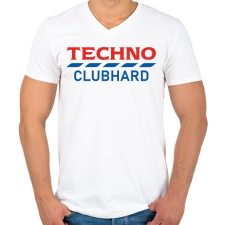 PRINTFASHION Techno Clubhard - Férfi V-nyakú póló - Fehér férfi póló