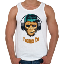PRINTFASHION Techno DJ - Majom - Férfi atléta - Fehér atléta, trikó