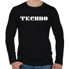 PRINTFASHION TECHNO - Férfi hosszú ujjú póló - Fekete férfi póló