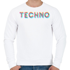PRINTFASHION Techno - Férfi pulóver - Fehér