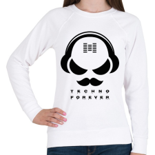 PRINTFASHION Techno forever - DJ - Női pulóver - Fehér női pulóver, kardigán