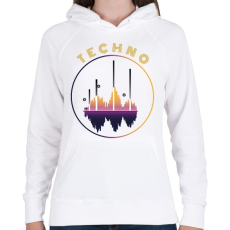PRINTFASHION Techno - Hang - Női kapucnis pulóver - Fehér