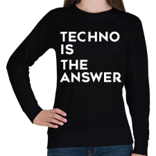 PRINTFASHION Techno is the answer! - Női pulóver - Fekete női pulóver, kardigán