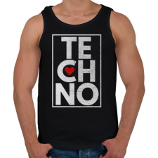 PRINTFASHION Techno Love - Férfi atléta - Fekete atléta, trikó