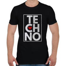 PRINTFASHION Techno Love - Férfi póló - Fekete férfi póló