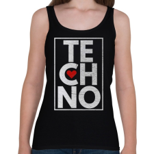 PRINTFASHION Techno Love - Női atléta - Fekete női trikó