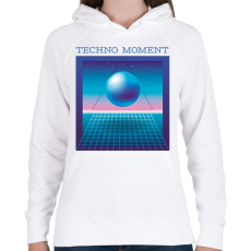 PRINTFASHION Techno Moment - Női kapucnis pulóver - Fehér