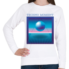 PRINTFASHION Techno Moment - Női pulóver - Fehér női pulóver, kardigán