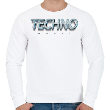 PRINTFASHION Techno music - Fémes - Férfi pulóver - Fehér férfi pulóver, kardigán