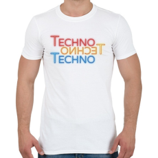 PRINTFASHION Techno - Neon - Férfi póló - Fehér