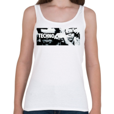 PRINTFASHION Techno - Női atléta - Fehér női trikó