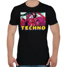 PRINTFASHION Techno party - Férfi póló - Fekete férfi póló