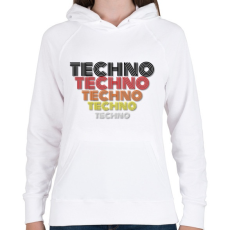 PRINTFASHION Techno, Techno - Női kapucnis pulóver - Fehér