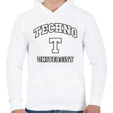 PRINTFASHION Techno University - Férfi kapucnis pulóver - Fehér férfi pulóver, kardigán