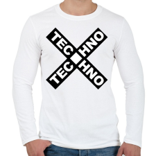 PRINTFASHION TECHNO X - Férfi hosszú ujjú póló - Fehér férfi póló